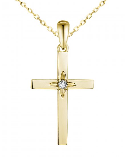 CROSS SOLITAIRE DIAMOND PENDANT (TP3322)