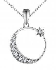 CRESCENT MOON STAR DIAMOND PENDANT (TP3350)