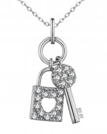 LOCK AND KEY STYLE DIAMOND PENDANT (TP3358)
