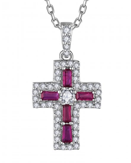 CROSS RUBY DIAMOND PENDANT (TP3403)