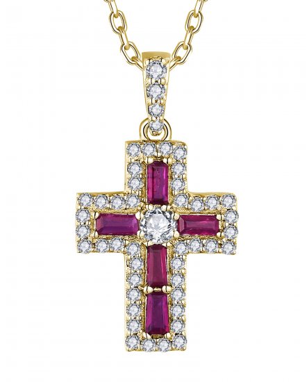 CROSS RUBY DIAMOND PENDANT (TP3403)