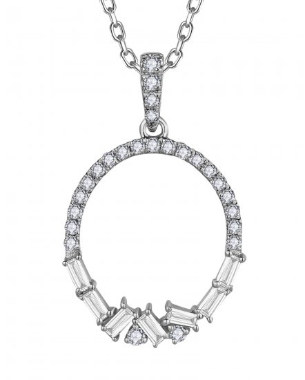 OVAL STYLE BAGUETTE DIAMOND PENDANT (TP3425)