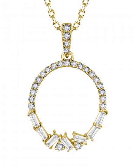 OVAL STYLE BAGUETTE DIAMOND PENDANT (TP3425)