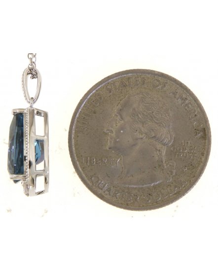 PEAR SHAPE LONDON BLUE TOPAZ DIAMOND PENDANT (TP3441)