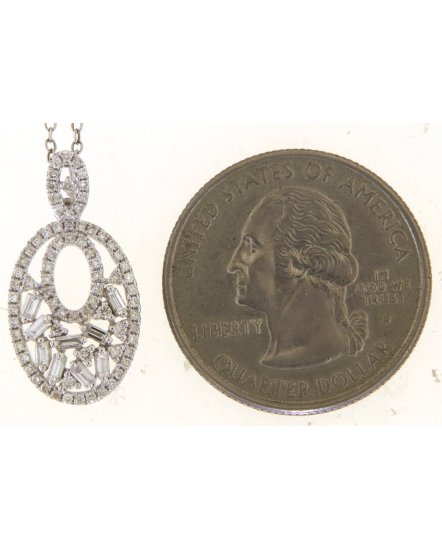 OVAL STYLE BAGUETTE DIAMOND PENDANT (TP3446)