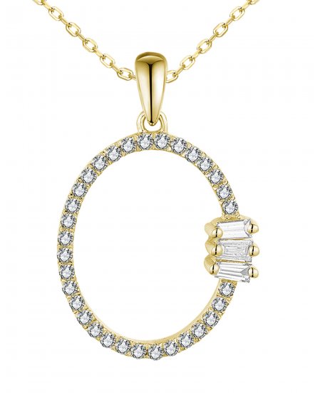 OVAL STYLE BAGUETTE DIAMOND PENDANT (TP3455)