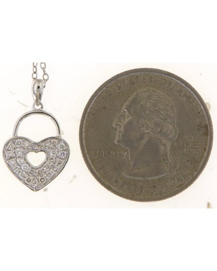 LOCK STYLE HEART SHAPE DIAMOND PENDANT (TP3485)