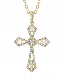 CROSS BAGUETTE DIAMOND PENDANT (TP3488)