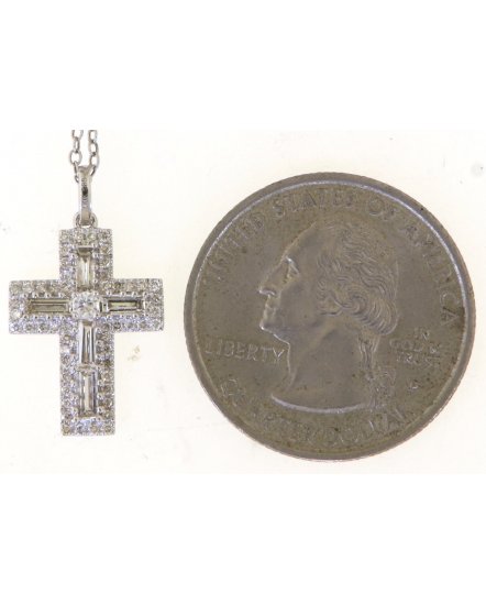 CROSS BAGUETTE DIAMOND PENDANT (TP3511)