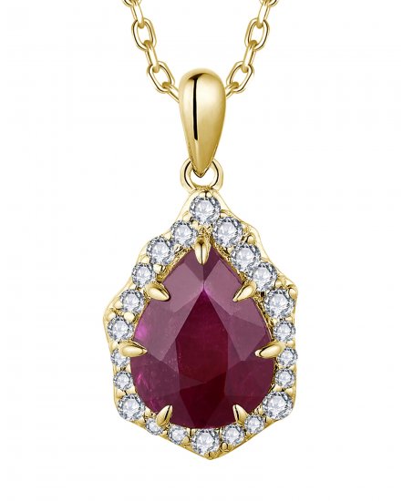 PEAR RUBY DIAMOND PENDANT (TP3516)