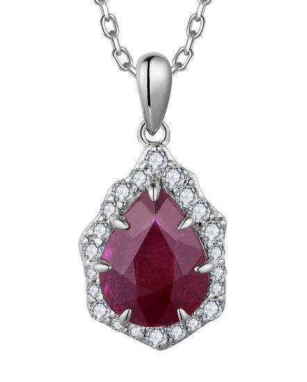 PEAR RUBY DIAMOND PENDANT (TP3516)