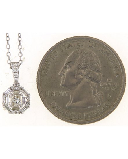 OCTAGON STYLE PRINCESS CUT DIAMOND PENDANT (TP3522)