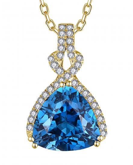 TRIANGLE LONDON BLUE TOPAZ DIAMOND PENDANT (TP3529)