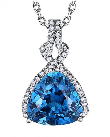 TRIANGLE LONDON BLUE TOPAZ DIAMOND PENDANT (TP3529)