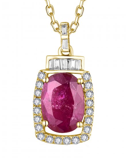 OVAL RUBY DIAMOND PENDANT (TP3535)