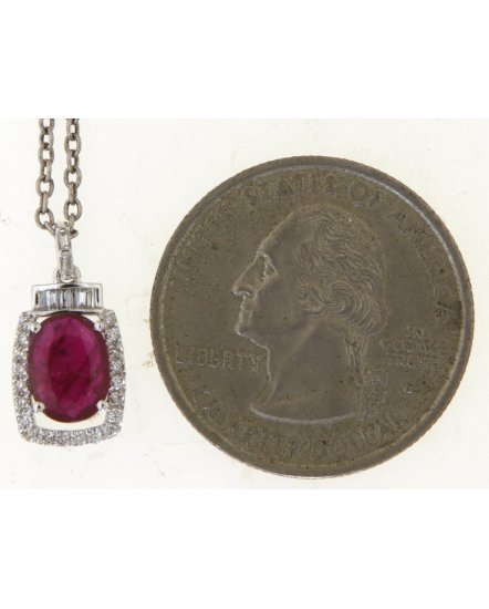 OVAL RUBY DIAMOND PENDANT (TP3535)