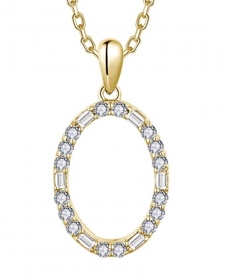 OVAL STYLE BAGUETTE DIAMOND PENDANT (TP3544)