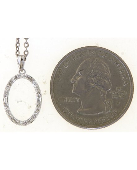 OVAL STYLE BAGUETTE DIAMOND PENDANT (TP3544)