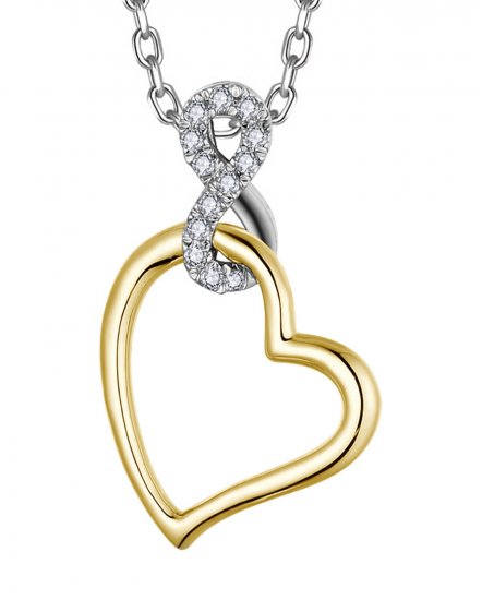 INTER LINKED HEART SHAPE DIAMOND PENDANT (TP3546)