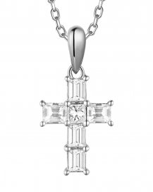 CROSS BAGUETTE DIAMOND PENDANT (TP3556)