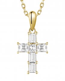 CROSS BAGUETTE DIAMOND PENDANT (TP3556)