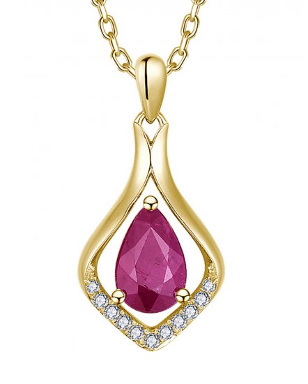 PEAR RUBY DIAMOND PENDANT (TP3560)