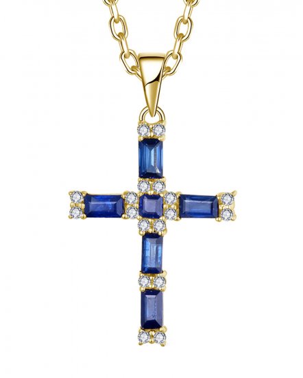 CROSS SAPPHIRE DIAMOND PENDANT (TP3567)