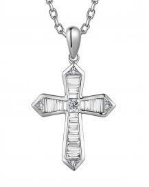 CROSS BAGUETTE DIAMOND PENDANT (TP3568)