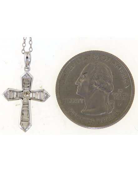 CROSS BAGUETTE DIAMOND PENDANT (TP3568)