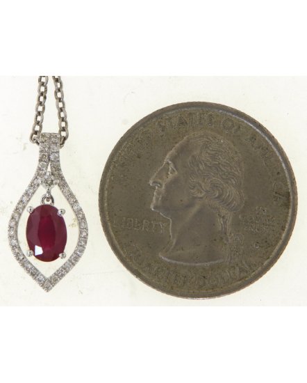 OVAL RUBY DIAMOND PENDANT (TP3582)