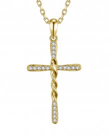 CRISS CROSS STYLE CROSS DIAMOND PENDANT (TP3589)