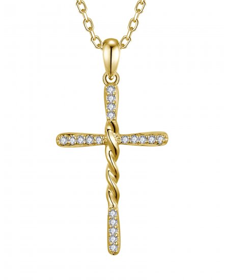 CRISS CROSS STYLE CROSS DIAMOND PENDANT (TP3589)