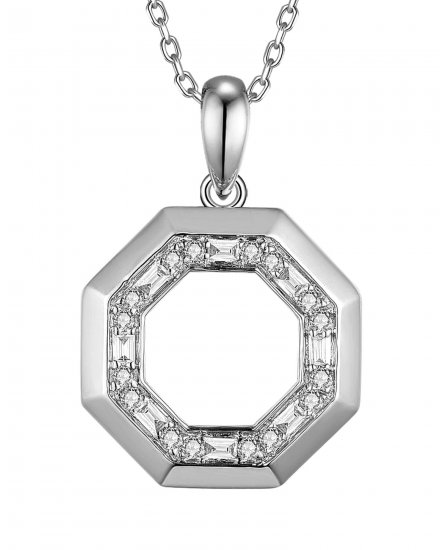 OCTAGON STYLE BAGUETTE DIAMOND PENDANT (TP3599)