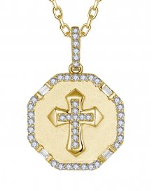 OCTAGON STYLE CROSS DIAMOND PENDANT (TP3600)