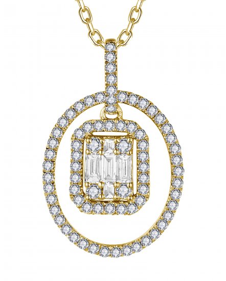 OVAL STYLE BAGUETTE DIAMOND PENDANT (TP3601)