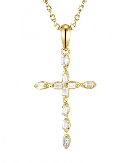 CROSS BAGUETTE DIAMOND PENDANT (TP3623)