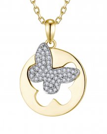 ROUND STYLE BUTTERFLY DIAMOND PENDANT (TP3626)