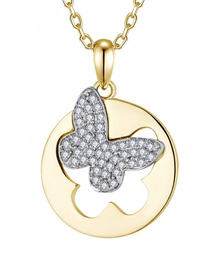 ROUND STYLE BUTTERFLY DIAMOND PENDANT (TP3626)