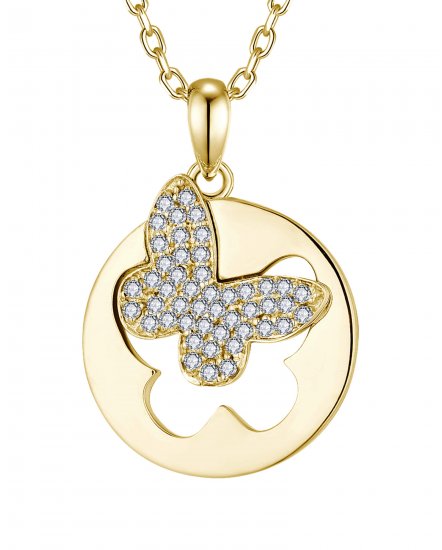 ROUND STYLE BUTTERFLY DIAMOND PENDANT (TP3626)