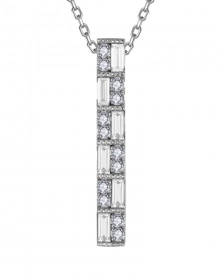 STRAIGHT BAR BAGUETTE DIAMOND PENDANT (TP3631)