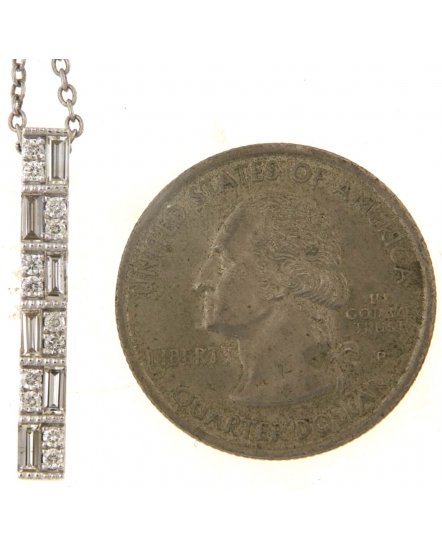 STRAIGHT BAR BAGUETTE DIAMOND PENDANT (TP3631)