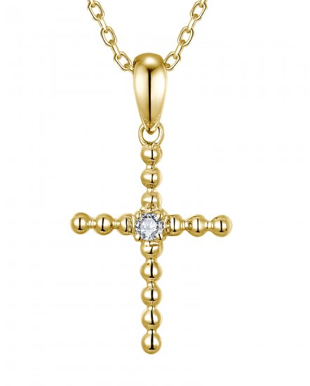 CROSS SOLITAIRE DIAMOND PENDANT (TP3642C)