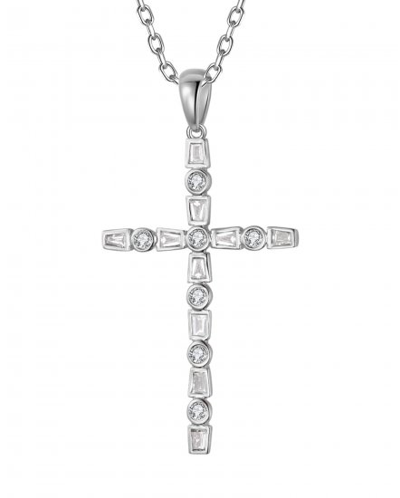 CROSS BAGUETTE DIAMOND PENDANT (TP3645)