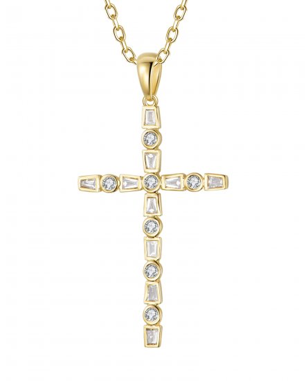 CROSS BAGUETTE DIAMOND PENDANT (TP3645)