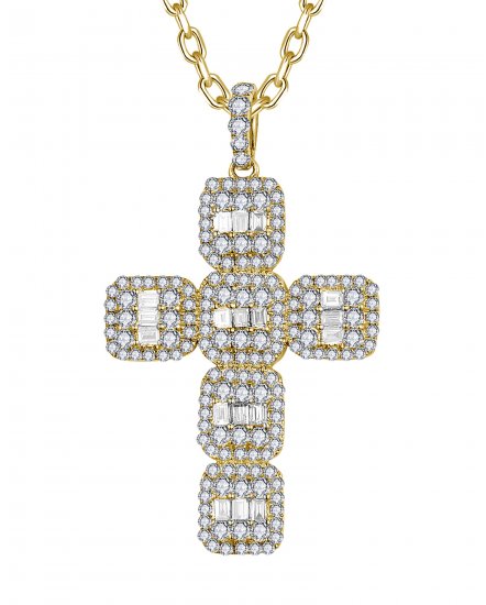 CROSS BAGUETTE DIAMOND PENDANT (TP3649)