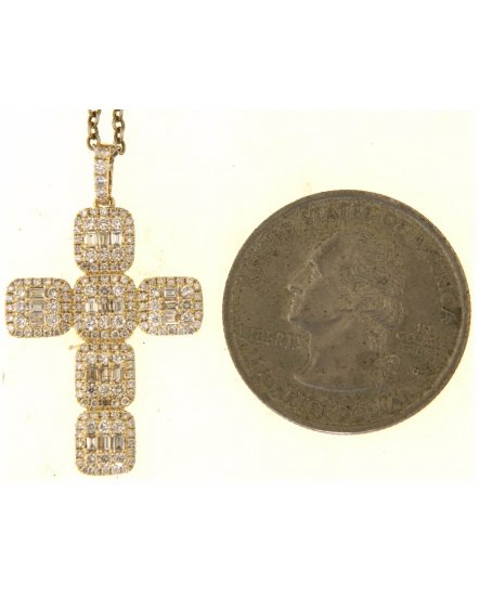 CROSS BAGUETTE DIAMOND PENDANT (TP3649)