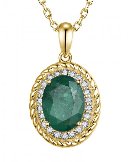OVAL EMERALD DIAMOND PENDANT (TP3661)