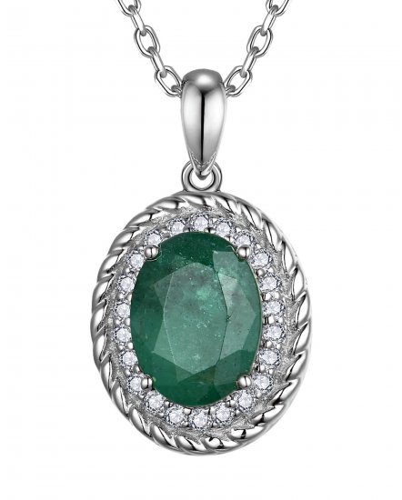 OVAL EMERALD DIAMOND PENDANT (TP3661)