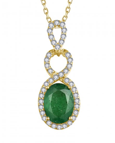 OVAL EMERALD DIAMOND PENDANT (TP3662)