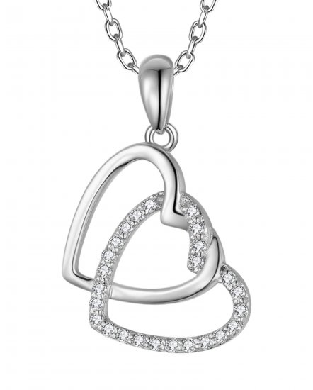 INTER LINKED HEART SHAPE DIAMOND PENDANT (TP3677)